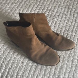 Lucky Brand Belvva Tan Suede Zip Side Bootie size 8.5